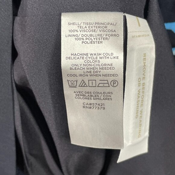 NEW Ann Taylor Dress Womens 4 black blue asian floral sheath classic - Picture 6 of 9